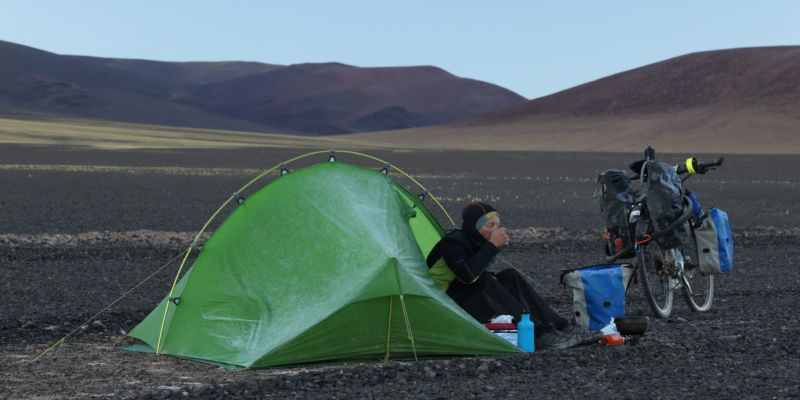 Artur Ribera en el seu viatge en bicicleta a Sud-amèrica. FOTO: Patrick Poendl