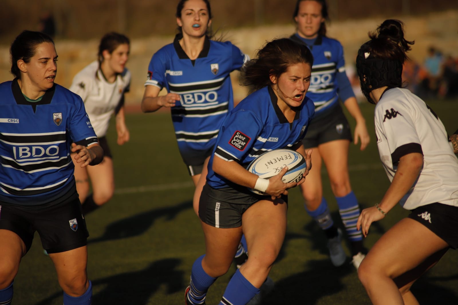 El Club de Rugby Sant Cugat femení ha estrenat categoria amb una victòria davant el BUC. FOTO: Adrian Gómez