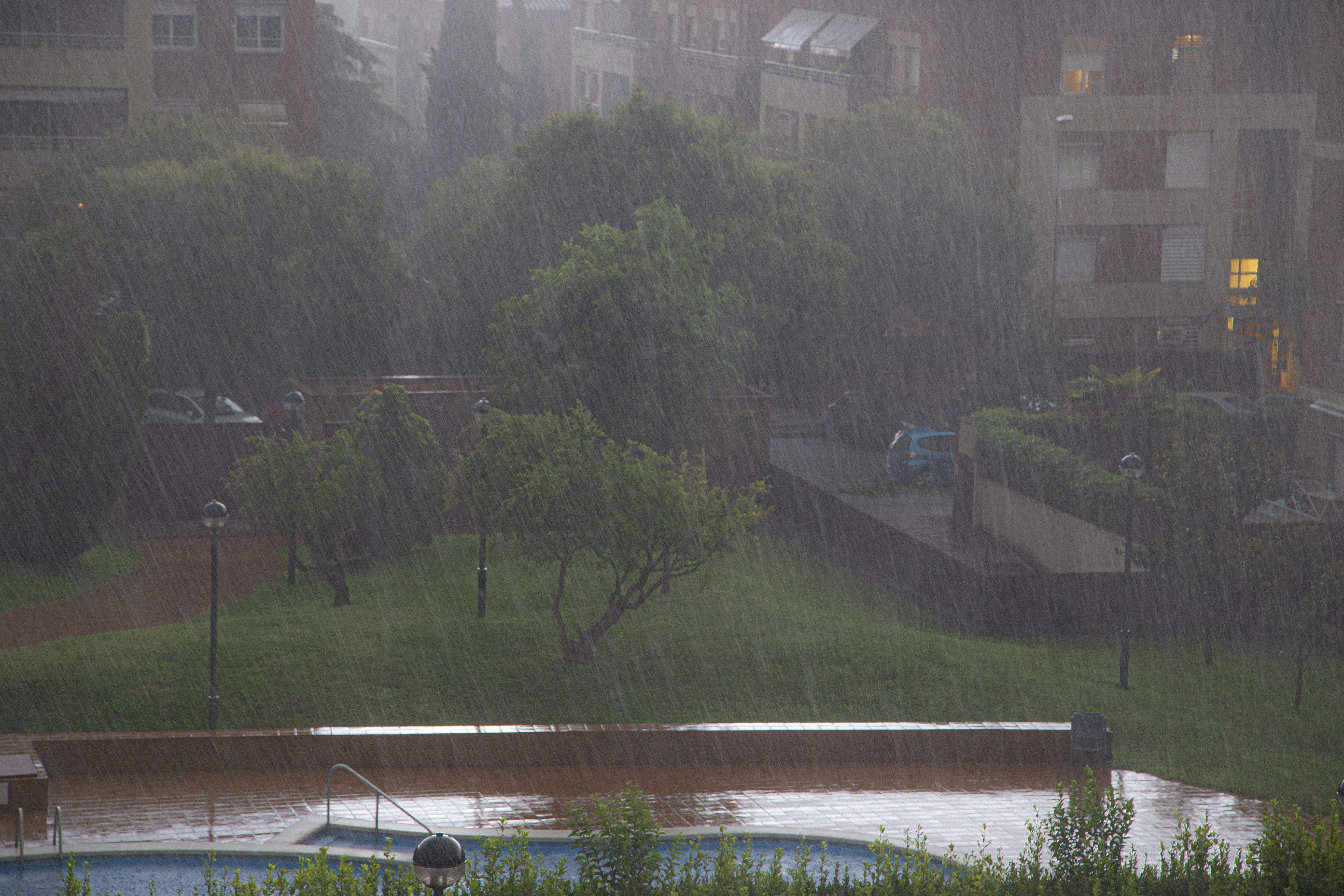 Fortes pluges a Sant Cugat. FOTO: Eduardo Modrego