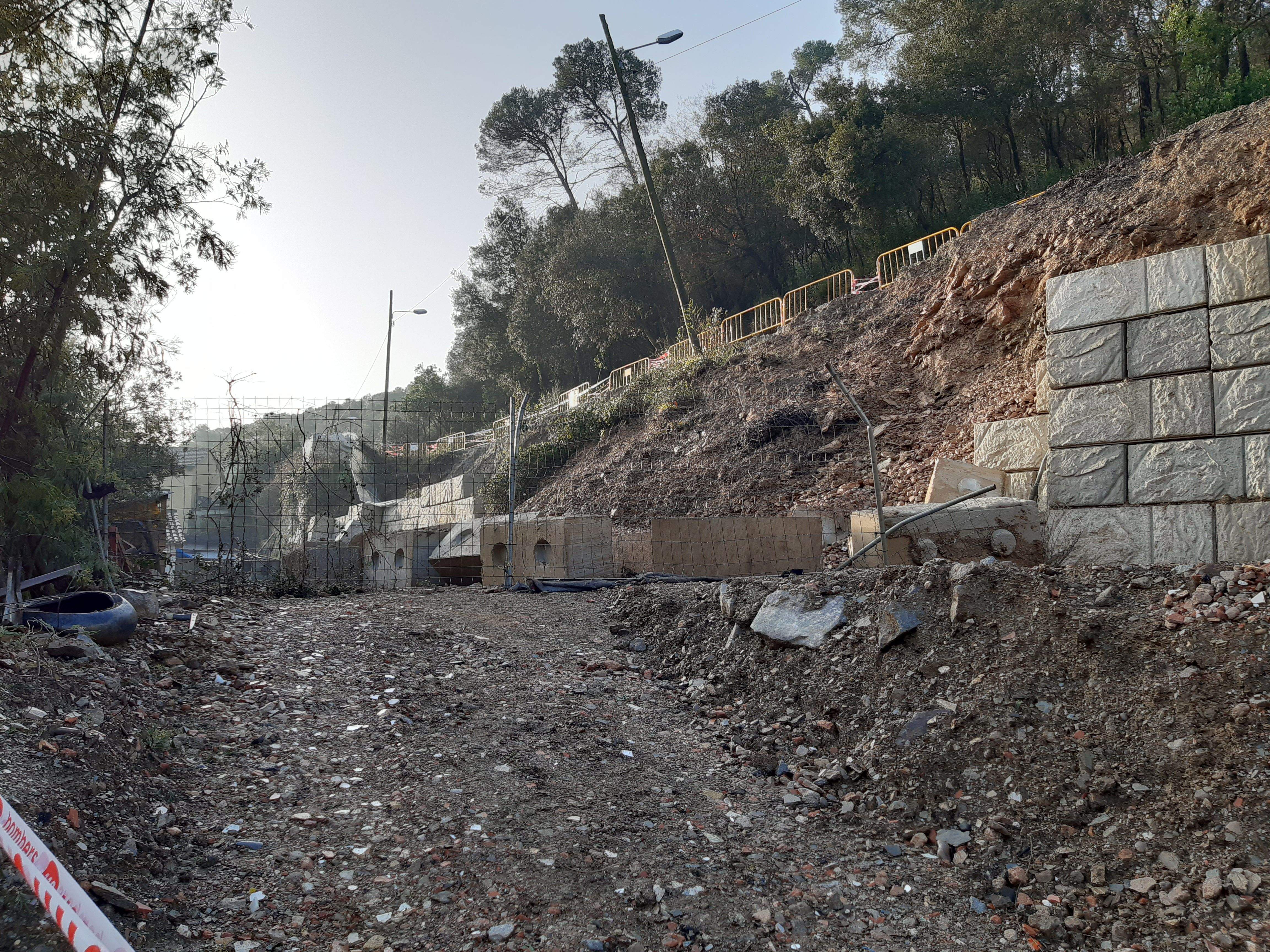 Imatge de la zona afectada pel despreniment a l'avinguda de Pere Planas. FOTO: Ajuntament de Sant Cugat