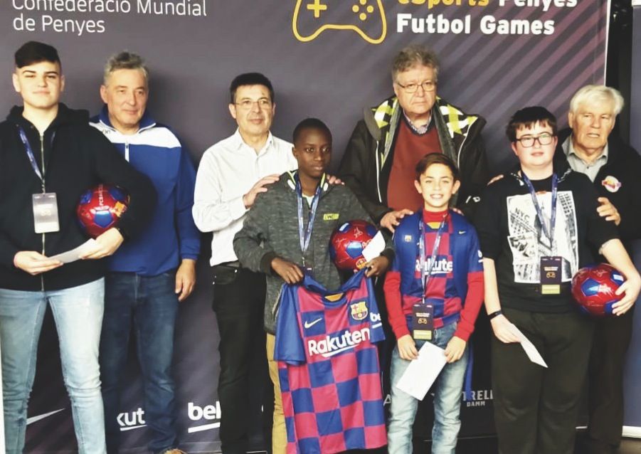 Els guanyadors del torneig eSports Penyes Futbol Games. FOTO: Cedida