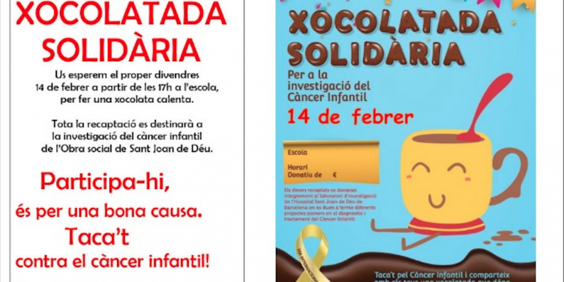Cartell promocioanl de la xocolatada solidària