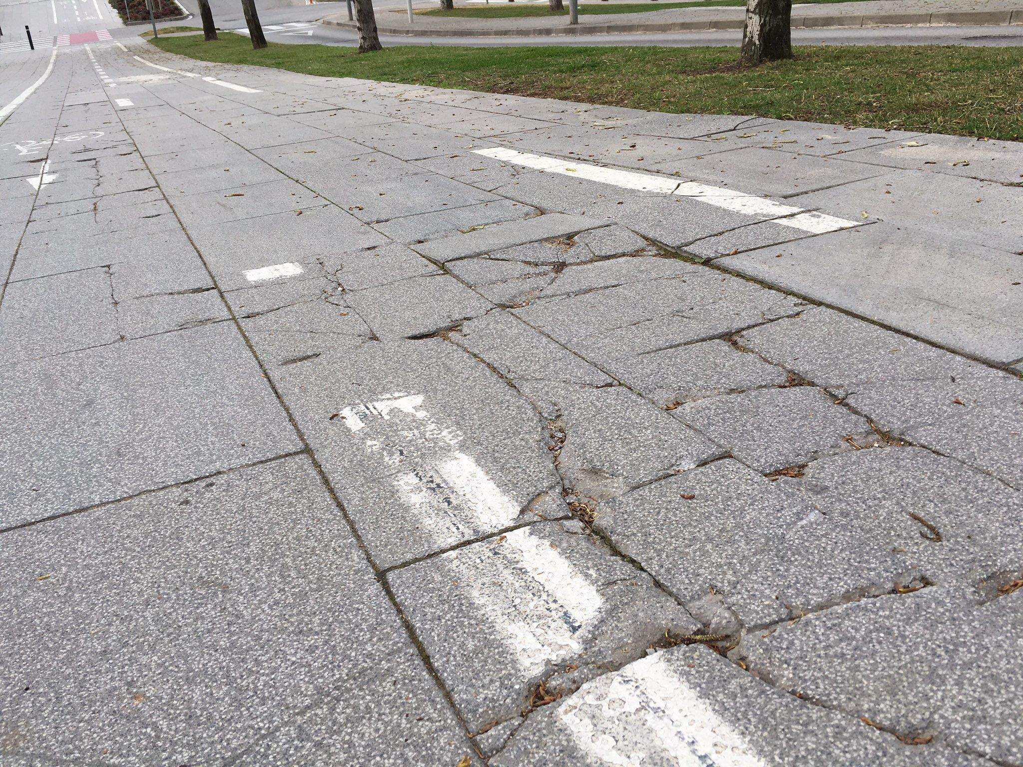 El punt on el David va patir l'accident, al carril bici de l'avinguda de Francesc Macià FOTO: Cedida
