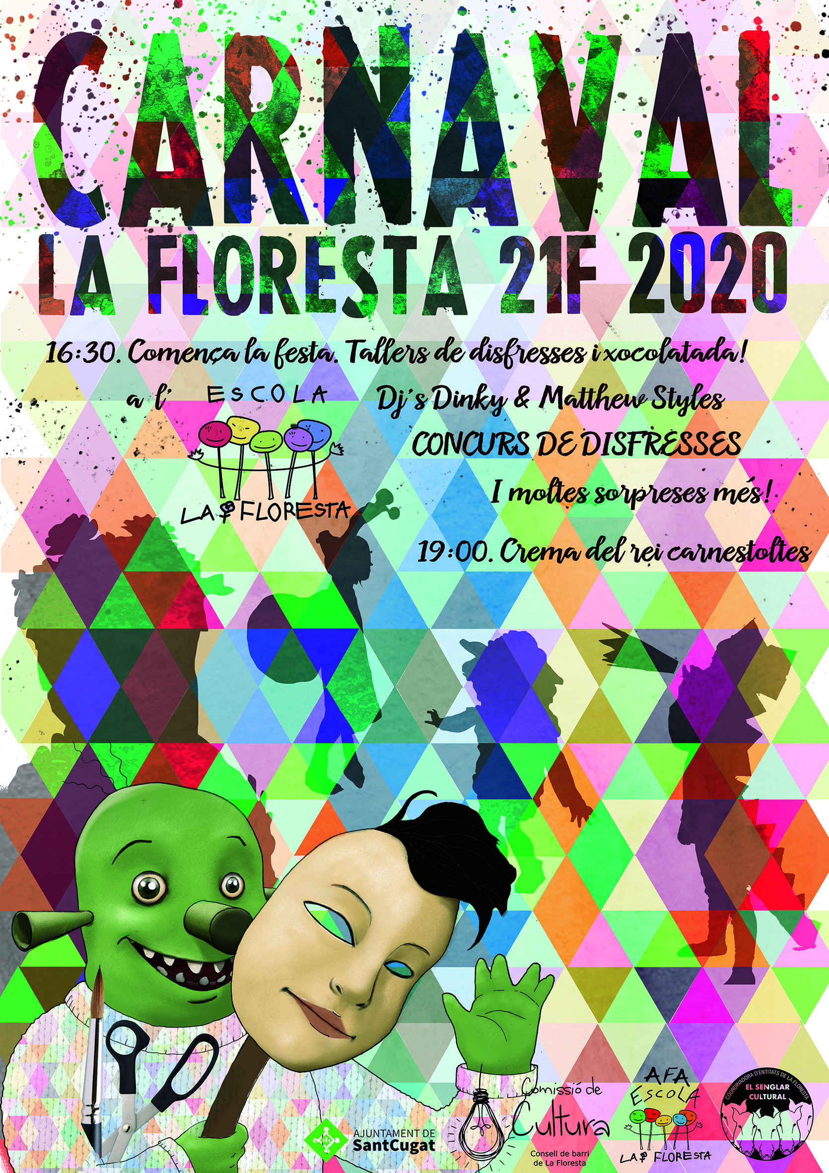 Cartell de la Festa de Carnaval de l'escola la Floresta