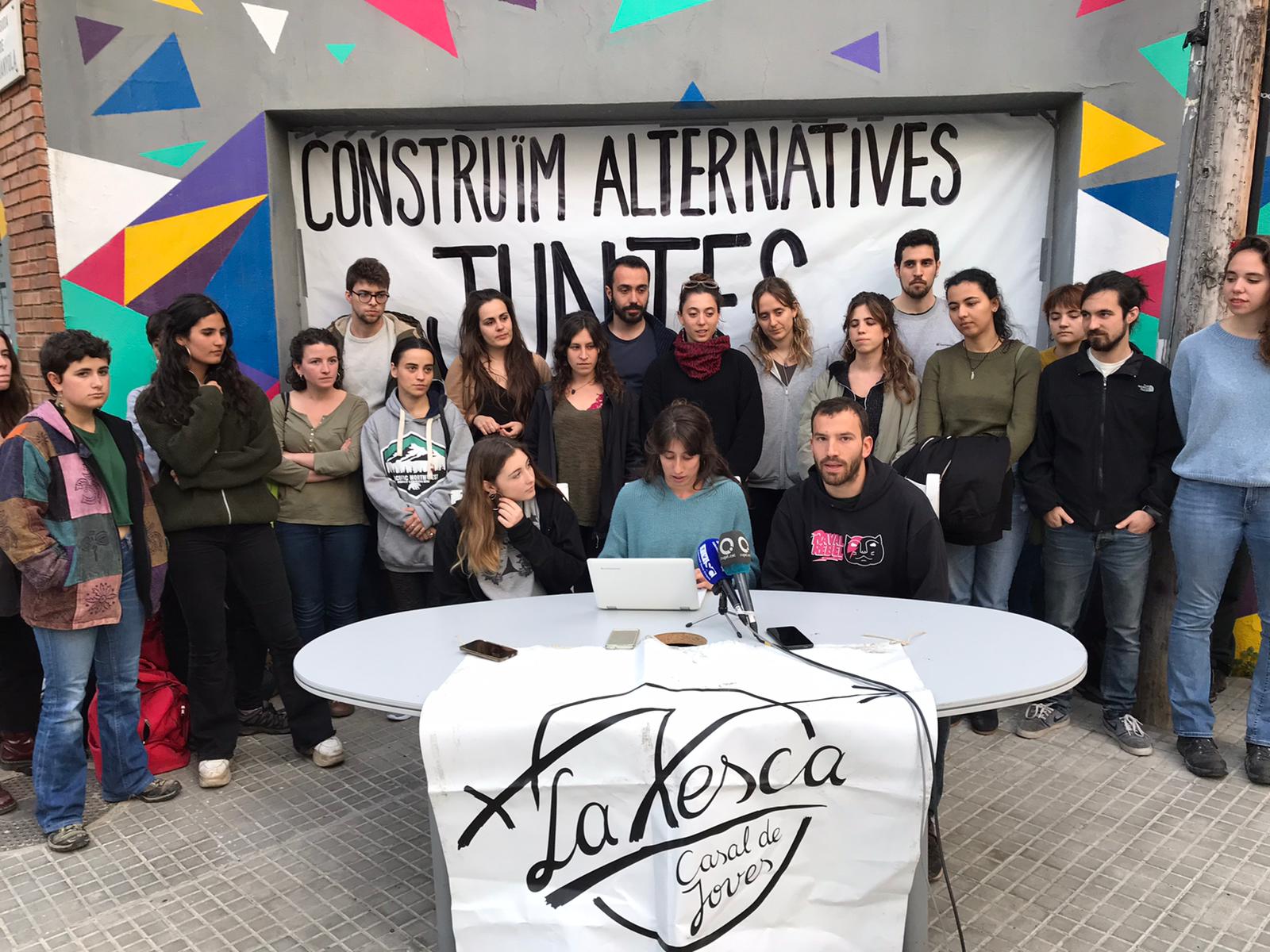 Roda de premsa de La Xesca. FOTO: Ferran Mitjà