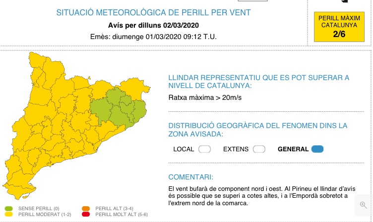 Avís per perill de vent