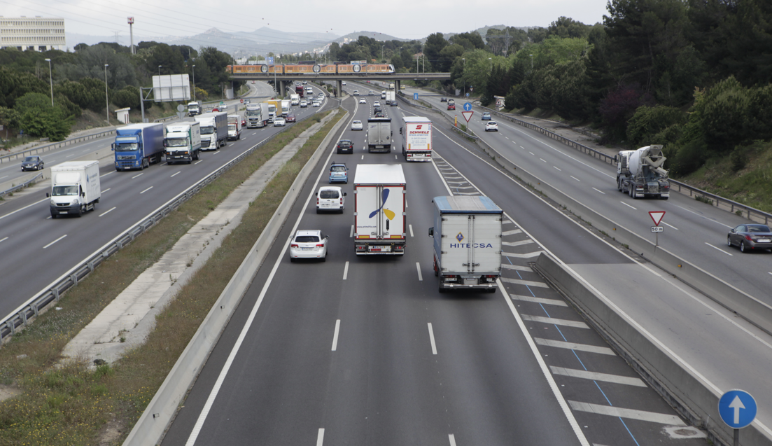 Imatge d'arxiu de l'AP-7 en el seu pas per Sant Cugat FOTO: Arxiu