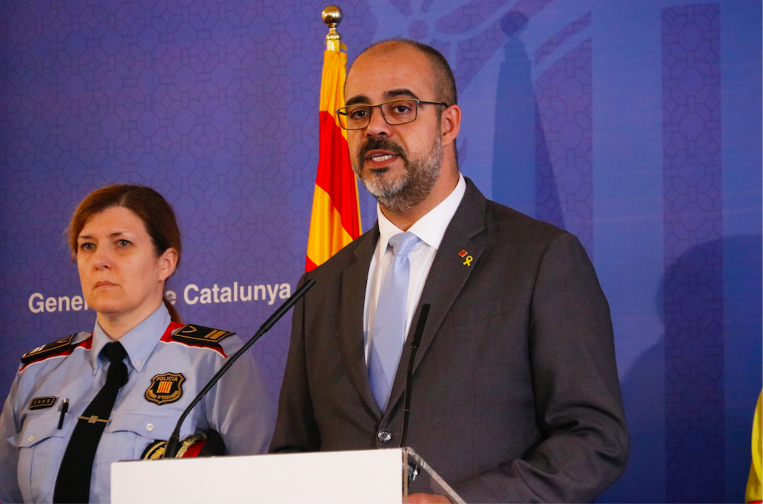 El Conseller d'Interior, Miquel Buch, en roda de premsa. FOTO: ACN