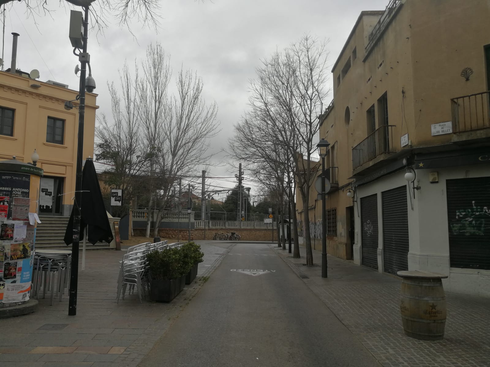 Els carrers de Sant Cugat es buiden pel coronavirus. FOTO: Bernat Millet