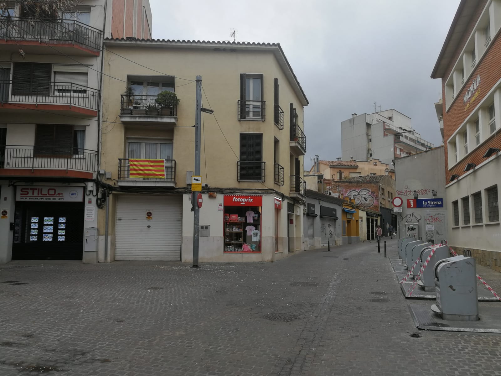 Carrers buits a Sant Cugat pel coronavirus. FOTO: Bernat Millet