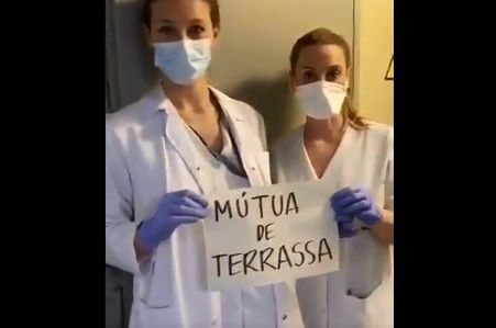 Una part del vídeo elaborat pels professionals sanitaris de Mútua de Terrassa FOTO: Cedida