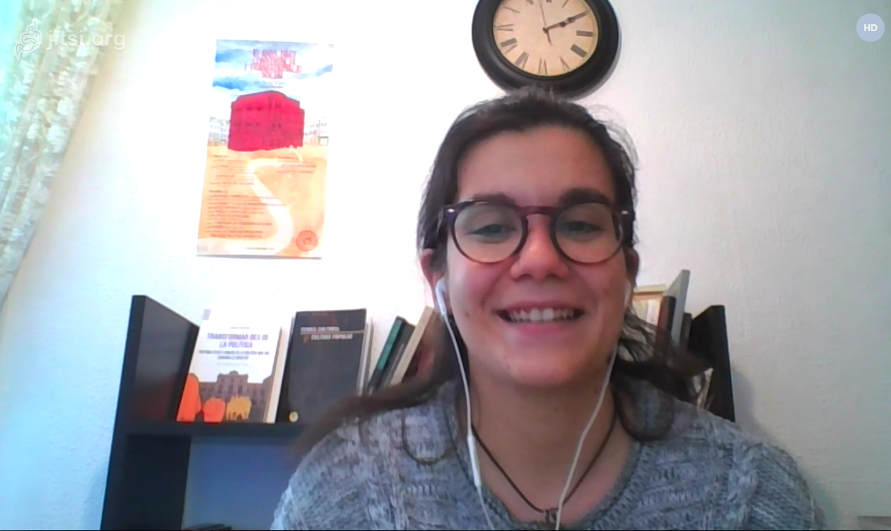 Moment de l'entrevista online 