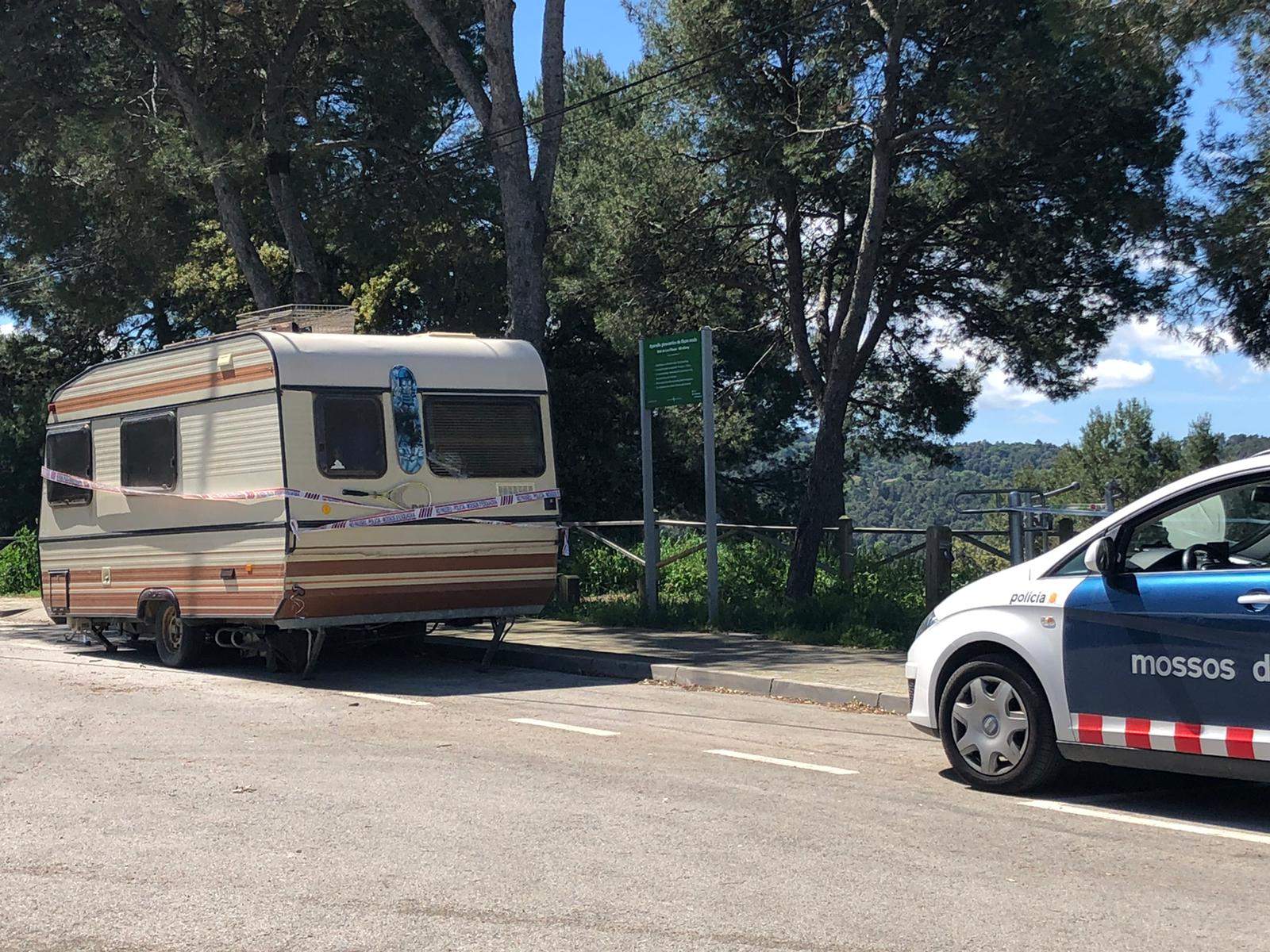 La caravana on vivia el presumpte assassí a Les Planes FOTO: Cedida