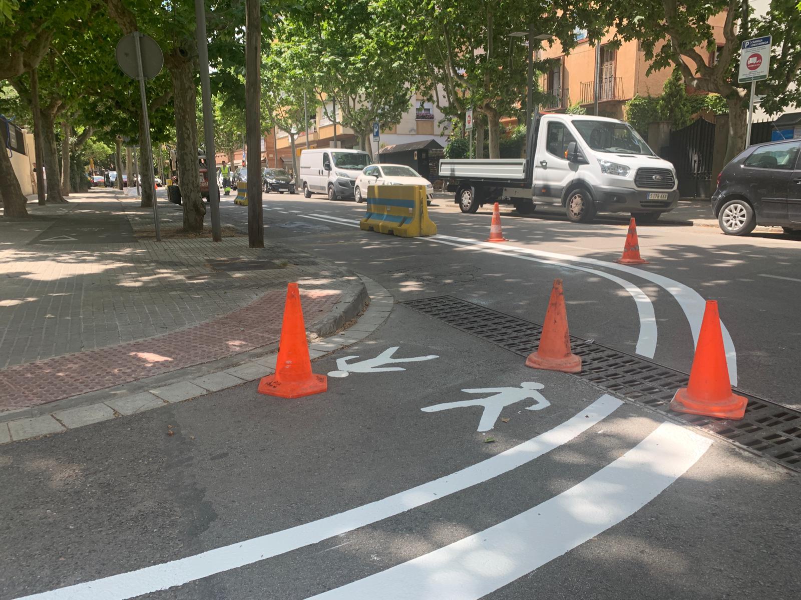 La Rambla de Ribatallada perd un dels carrils de circulació de cotxes FOTO: Àgata Guinó 