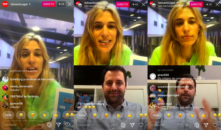 La conversa entre el TOT i Marc Argemí s'ha fet a Instagram. FOTO: TOT Sant Cugat