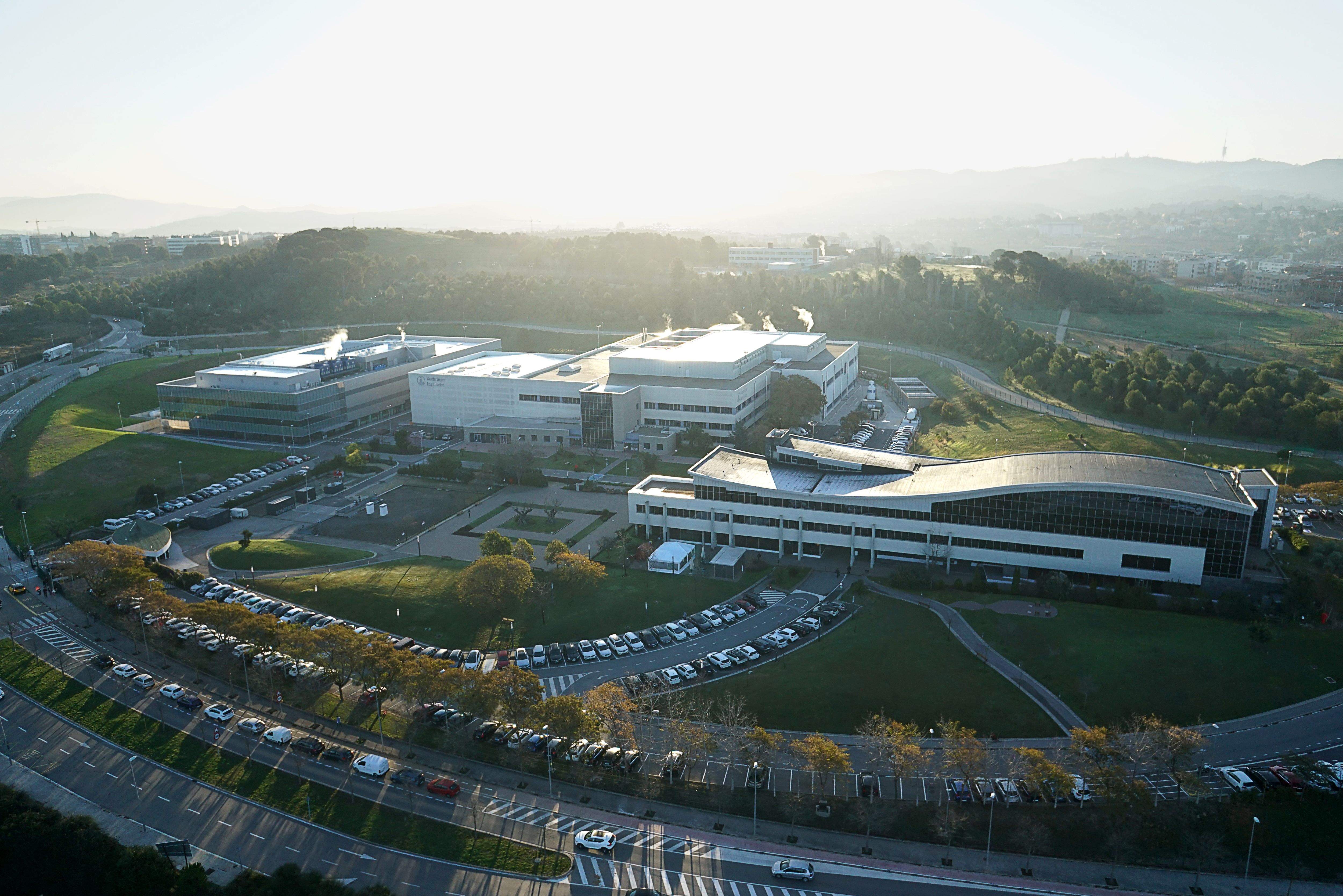 Vista aèria de la seu santcugatenca de Boehringer Ingelheim. FOTO: Cedida
