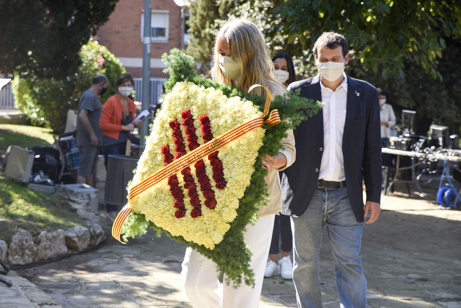 Ofrena Institucional al monument de Rafael Casanova. Foto: Bernat Millet.
