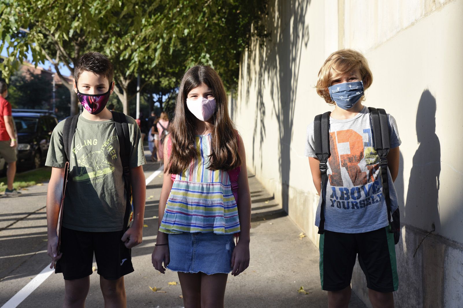 1er dia d'escola després de sis mesos al CEIP Gerbert d'Orlhac. Foto: Bernat Millet.