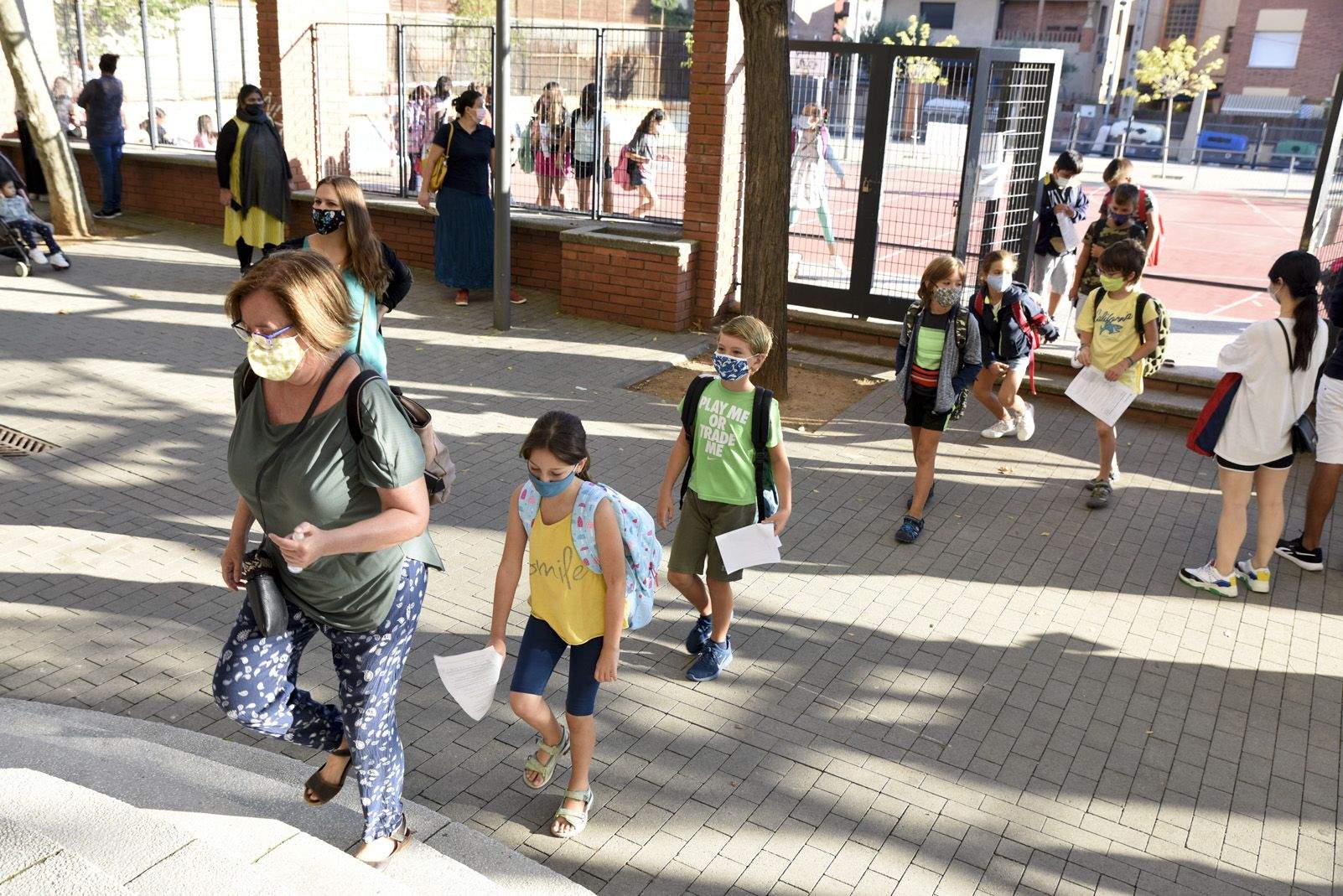1er dia d'escola després de sis mesos a l'Escola Joan Maragall. Foto: Bernat Millet.