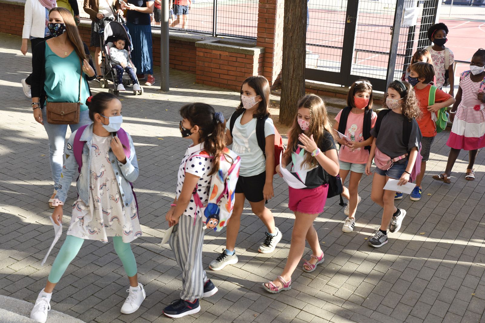 1er dia d'escola després de sis mesos a l'Escola Joan Maragall. Foto: Bernat Millet.