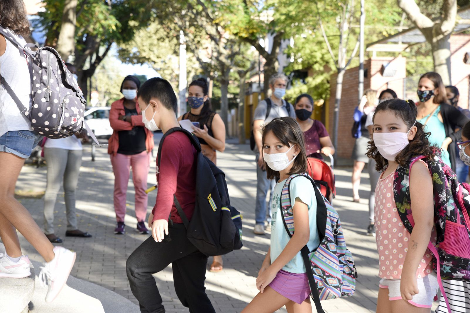 1er dia d'escola després de sis mesos a l'Escola Joan Maragall. Foto: Bernat Millet.