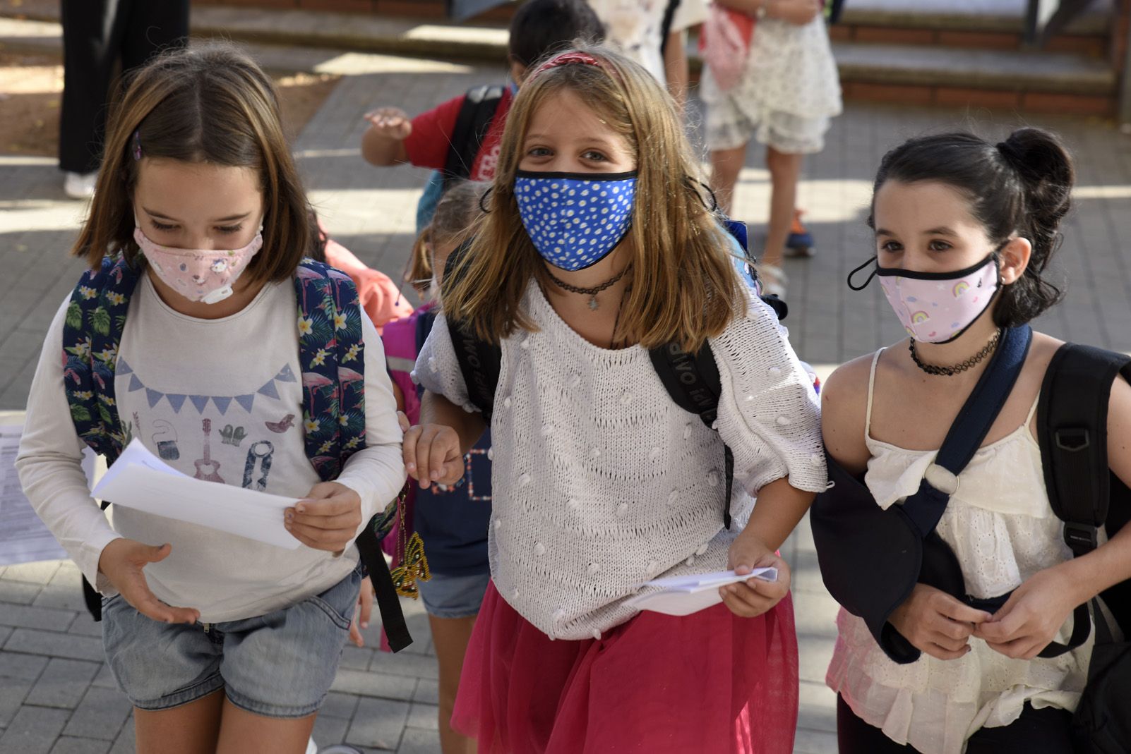 1er dia d'escola després de sis mesos a l'Escola Joan Maragall. Foto: Bernat Millet.