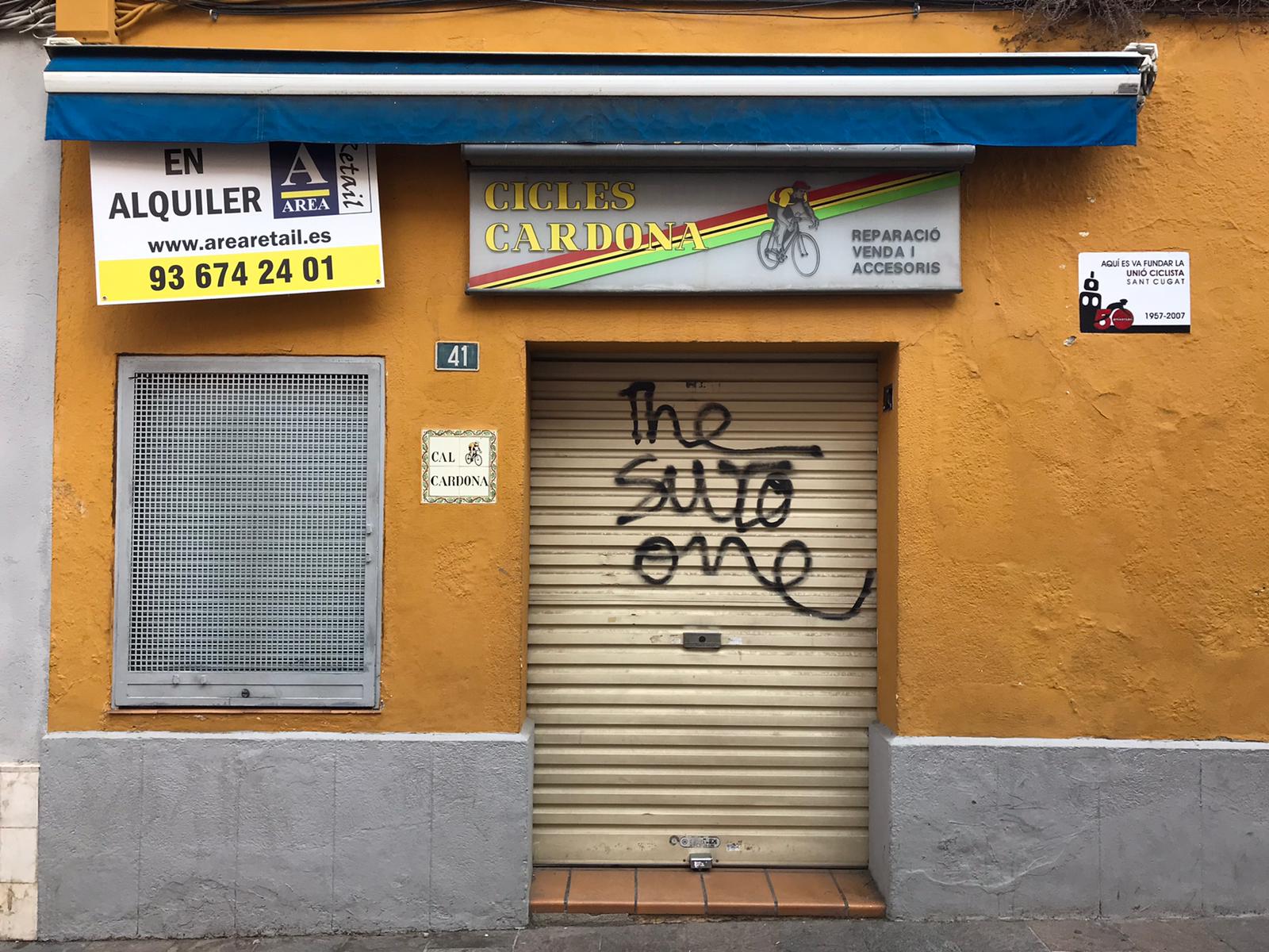 Tanca Cicles Cardona, històrica botiga de bicicletes de Sant Cugat. FOTO: Ferran Mitjà