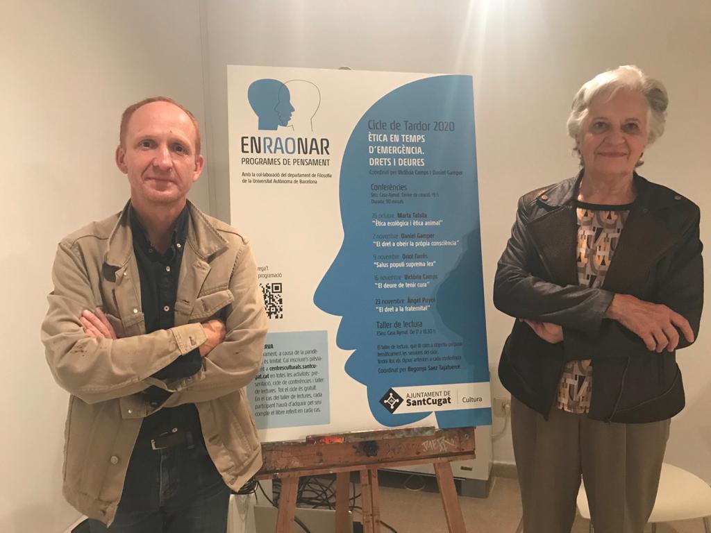 Daniel Gamper i Victòria Camps, coordinadors de l'Enraonar. FOTO: Ferran Mitjà