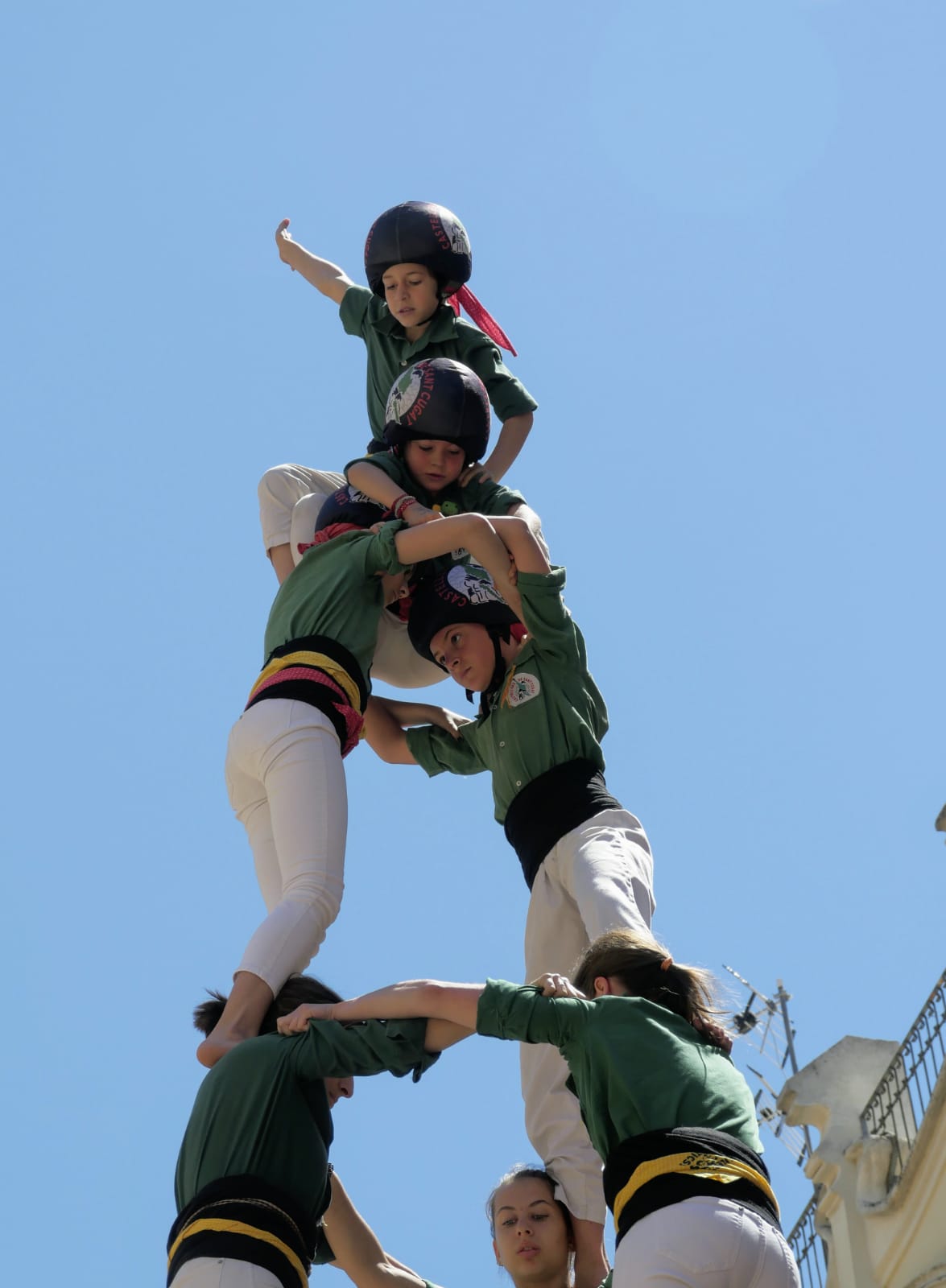 Els Castellers de Sant Cugat amb ganes de retornar a l'activitat. FOTO: Toni Curco