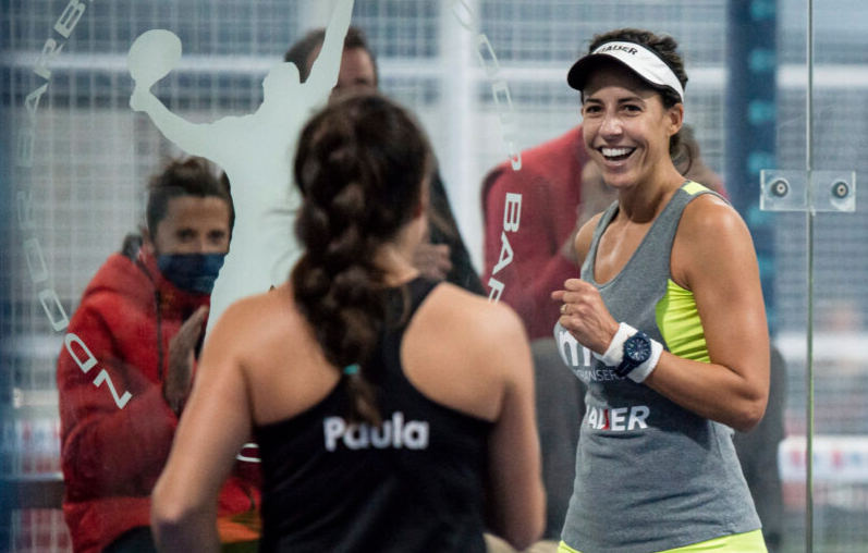 Marta Marrero i Paula Josemaría en els vuitens de final de l'Estrella Damm Barcelona Master 2020. FOTO: World Padel Tour