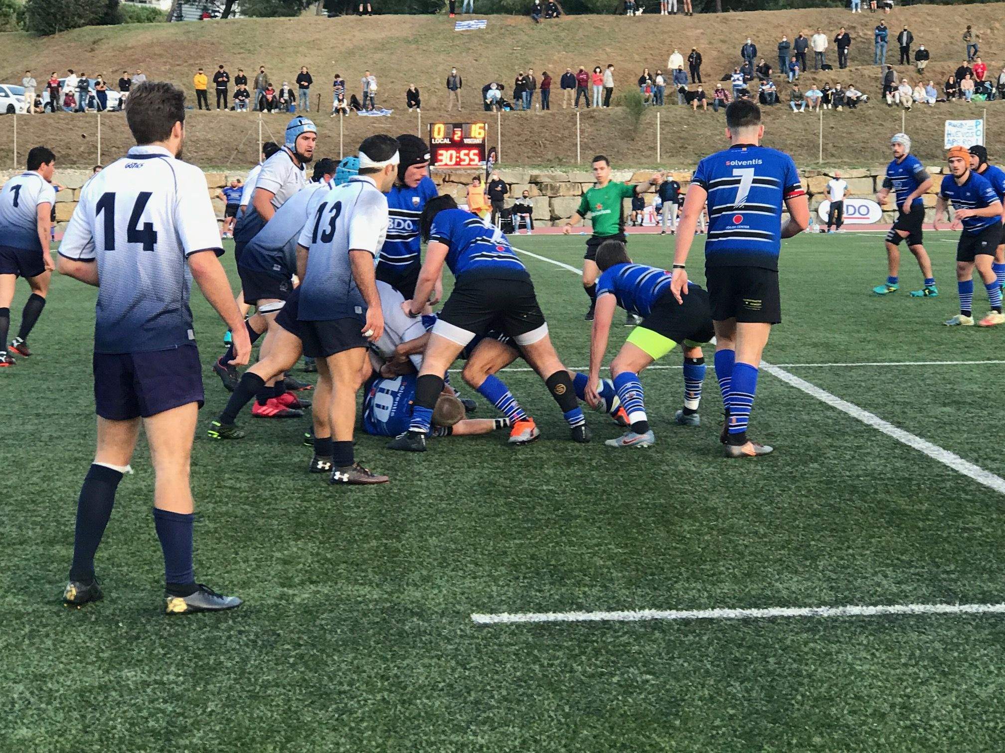 Treballada victòria del CR Sant Cugat com a local per mantenir-se invicte en la Divisió d'Honor B. FOTO: Nielo Ballart