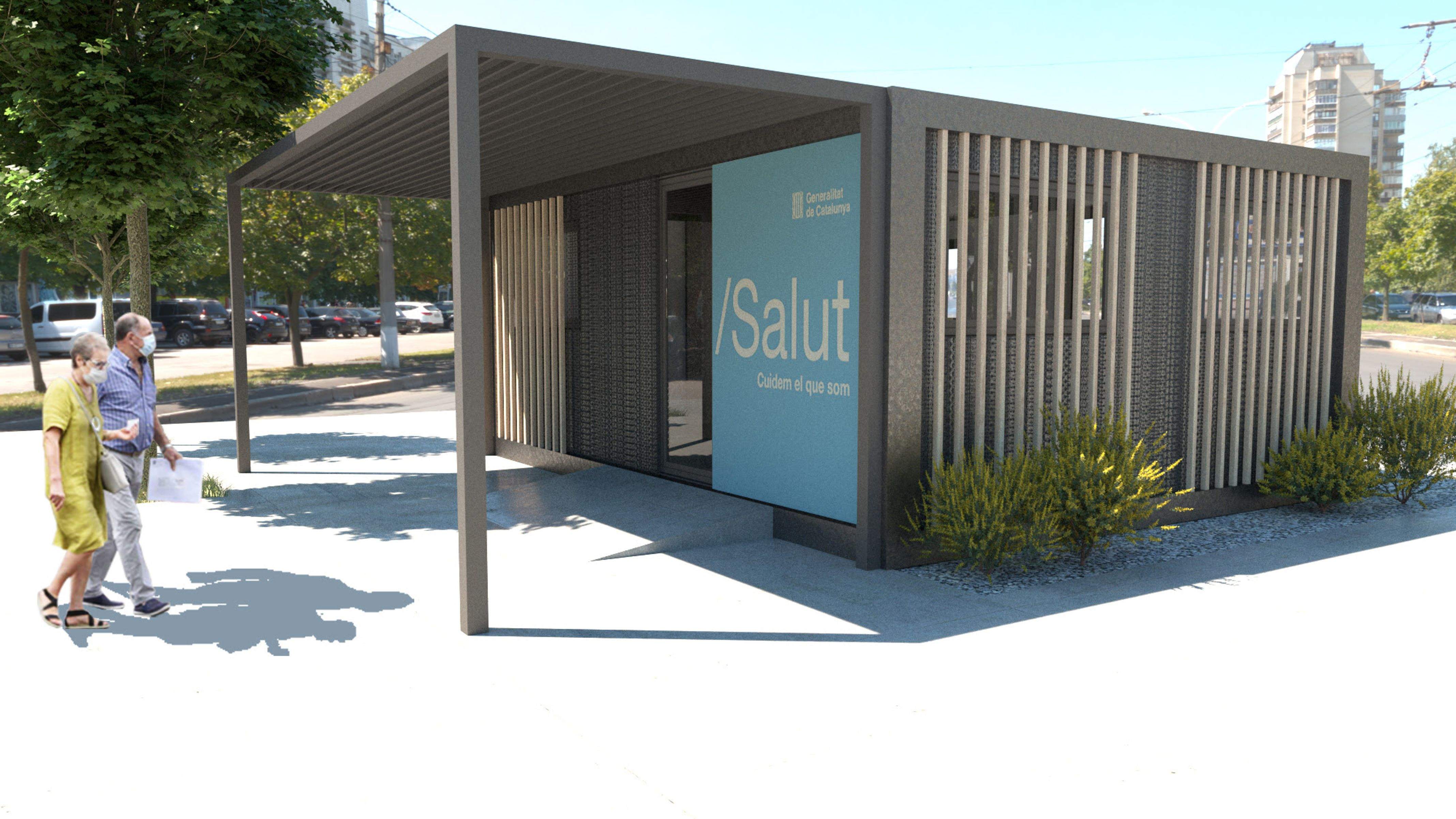 Un dels mòduls que s'instal·larà en el CAP de Sant Cugat per fer proves PCR i tests ràpids. FOTO: ACN