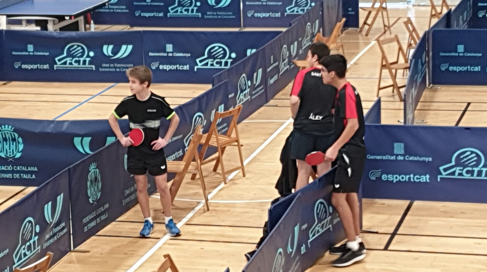 Els 3 palistes de la UESC que van participar en els classificatoris catalans. FOTO: Cedida