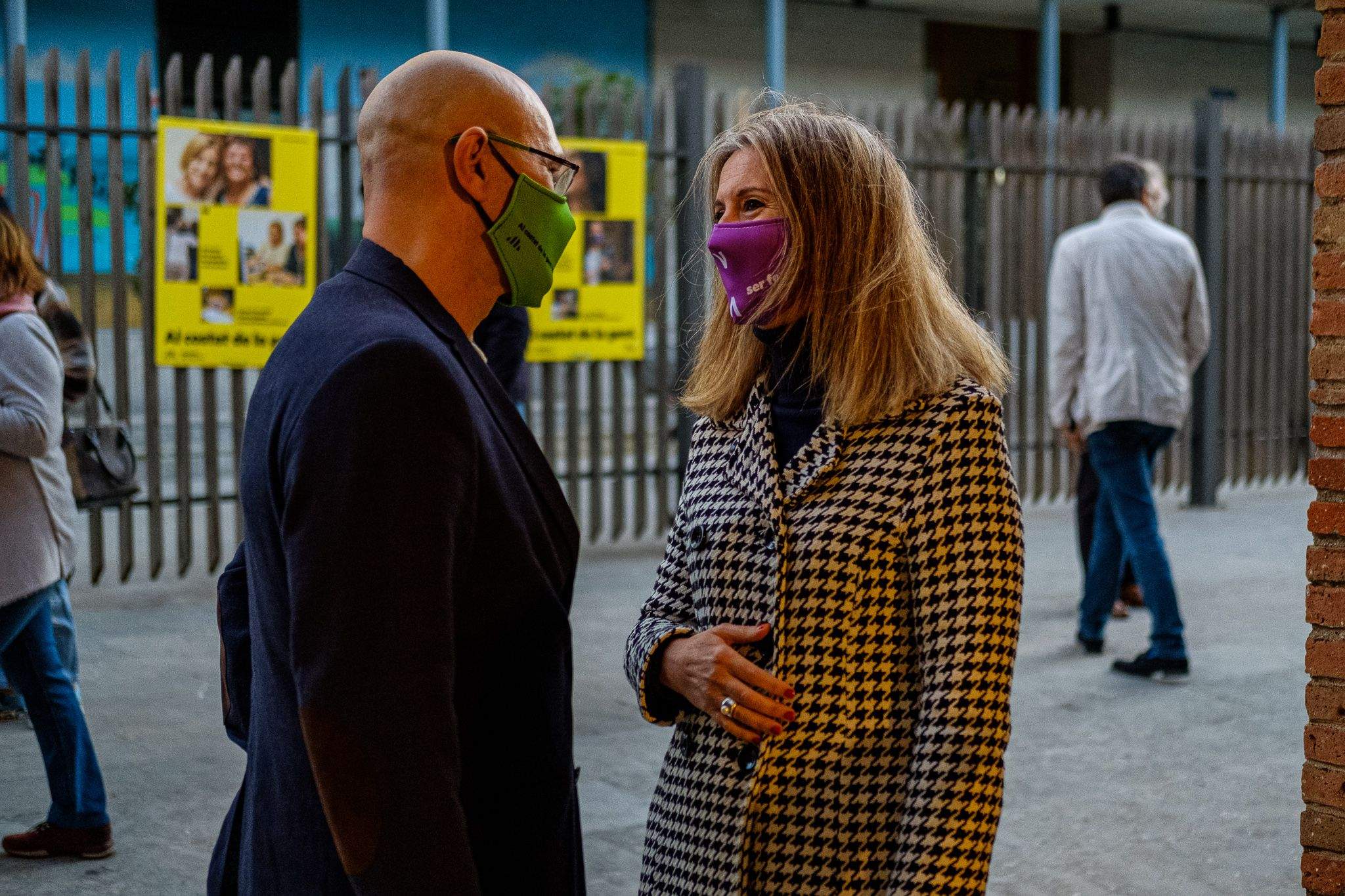 Raül Romeva i Mireia Ingla abans de l'acte d'ERC. FOTO: Ale Gómez
