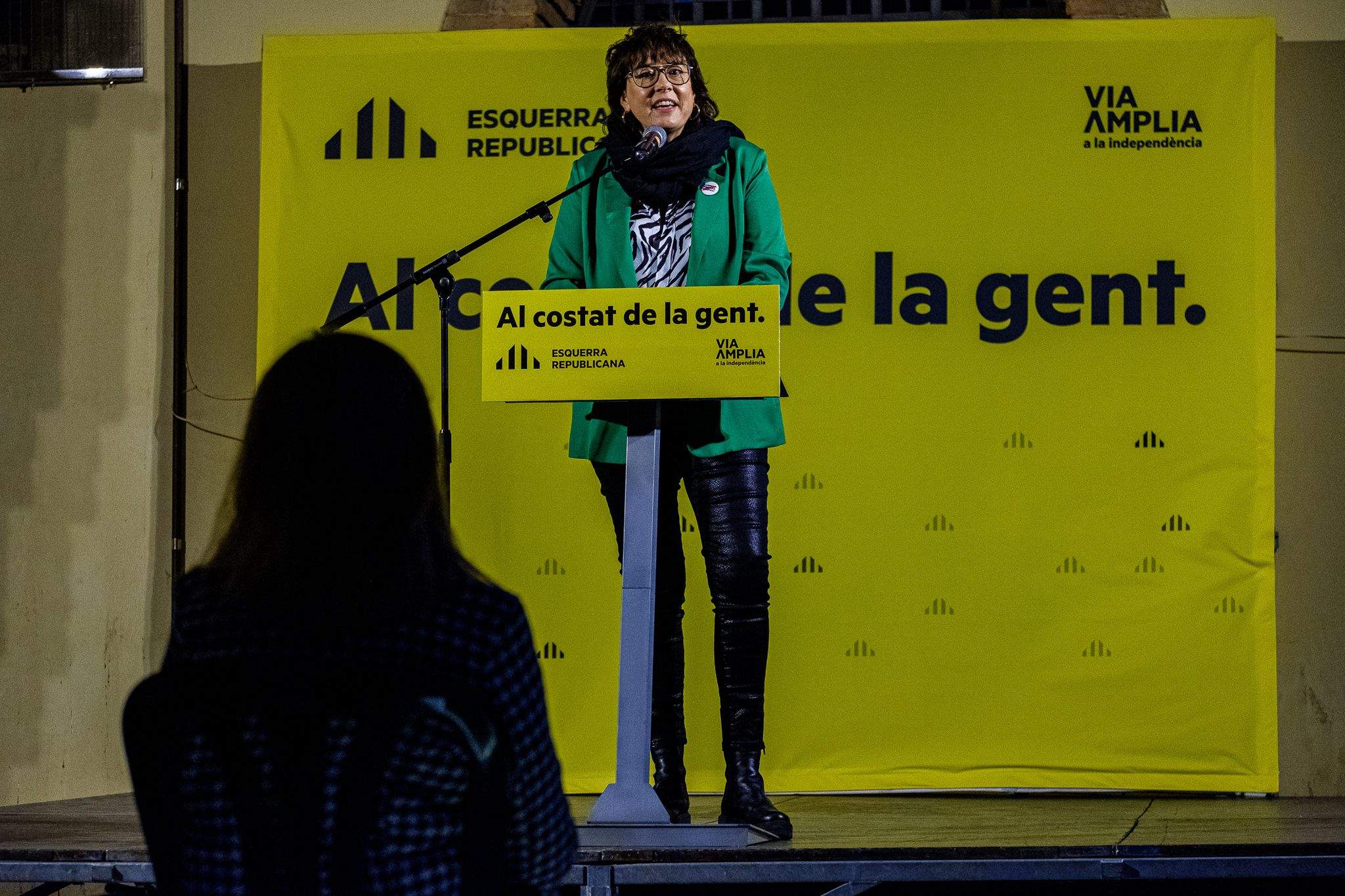 L'eurodiputada santcugatenca Diana Riba en l'acte d'ERC a Sant Cugat. FOTO: Ale Gómez