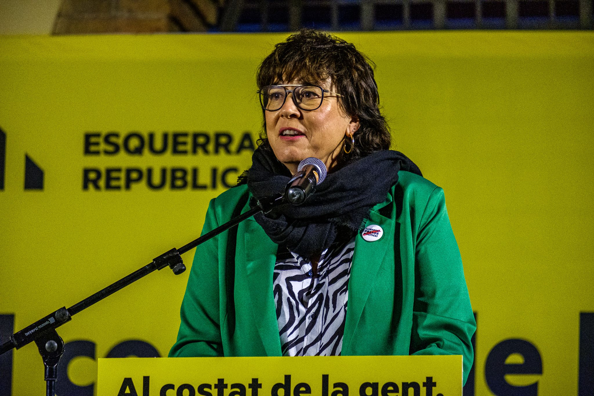 L'eurodiputada santcugatenca Diana Riba en l'acte d'ERC a Sant Cugat. FOTO: Ale Gómez