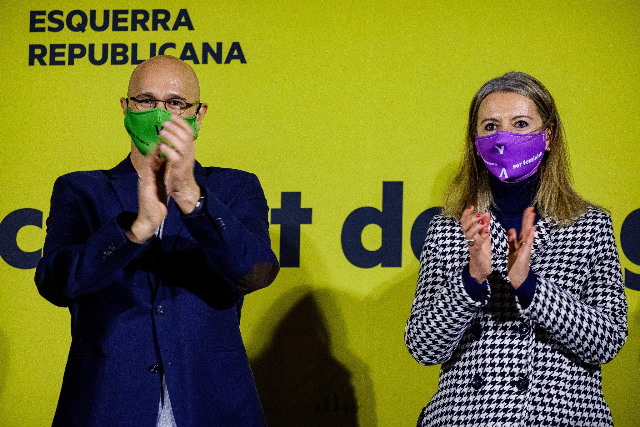 Raül Romeva i Mireia Ingla parlant d'ERC a Sant Cugat. FOTO: Ale Gómez