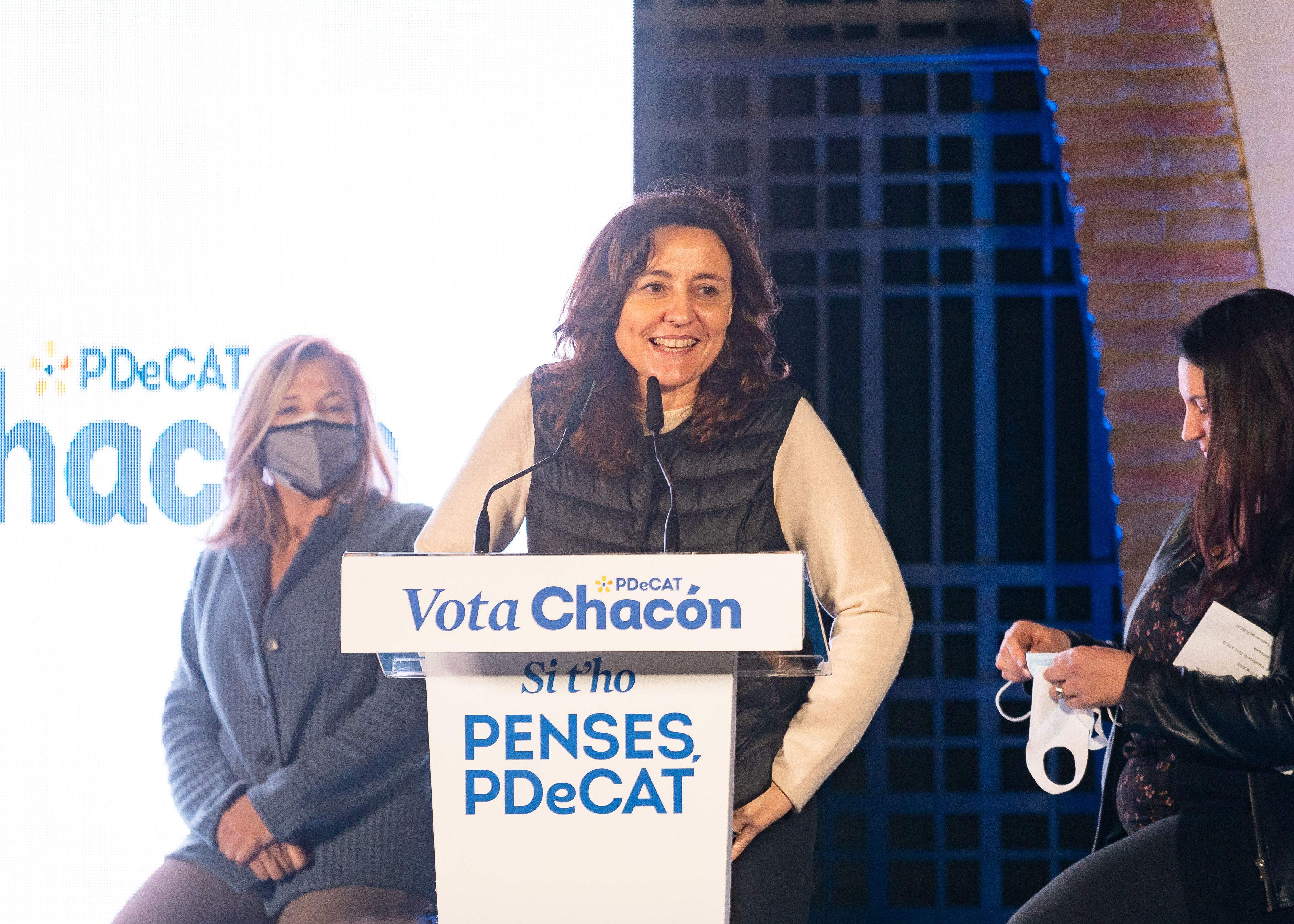 Mercè Conesa en la campanya del PDeCAT a Sant Cugat. FOTO: Mariana Castel