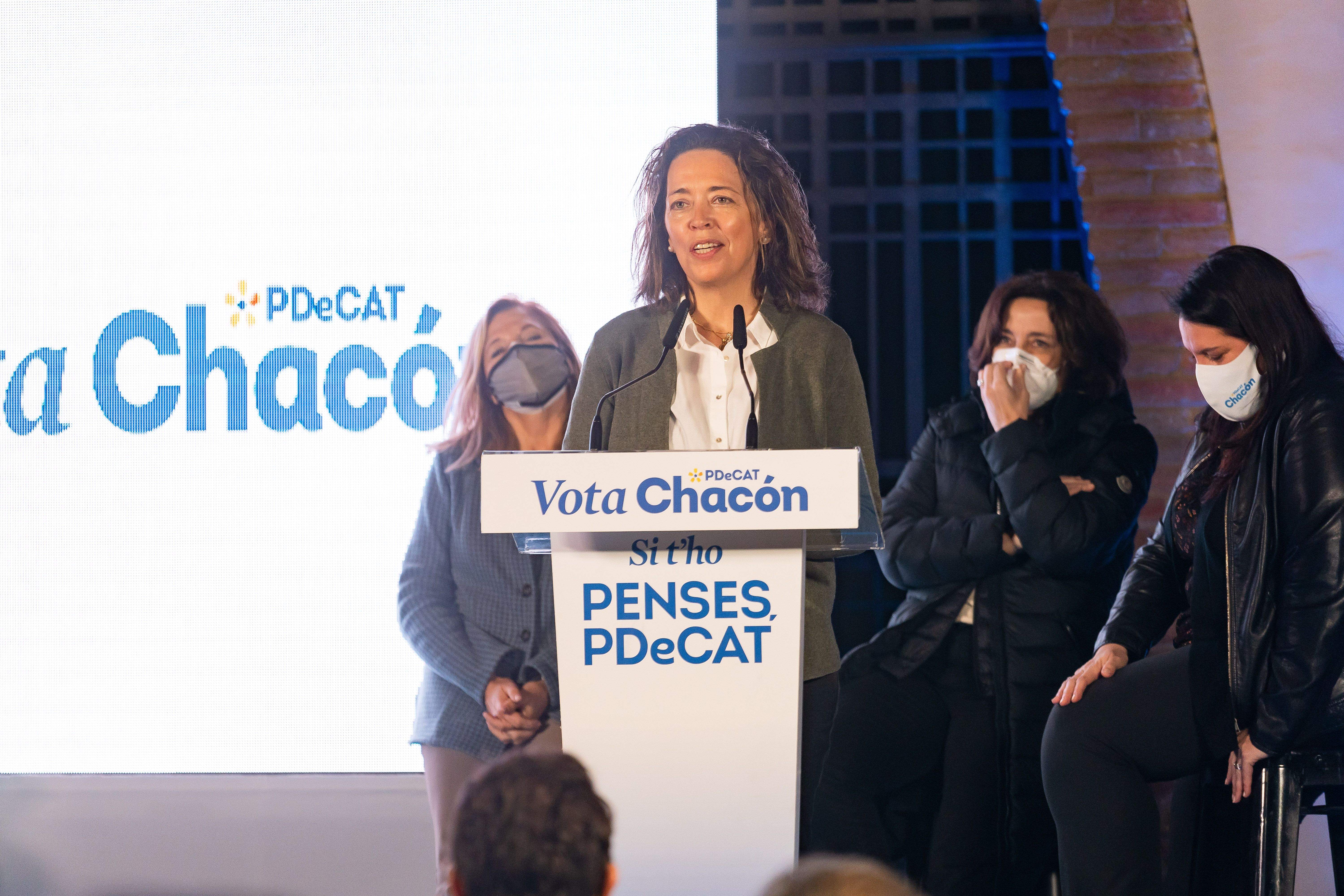 Mireia Canals en la campanya del PDeCAT a Sant Cugat. FOTO: Mariana Castel