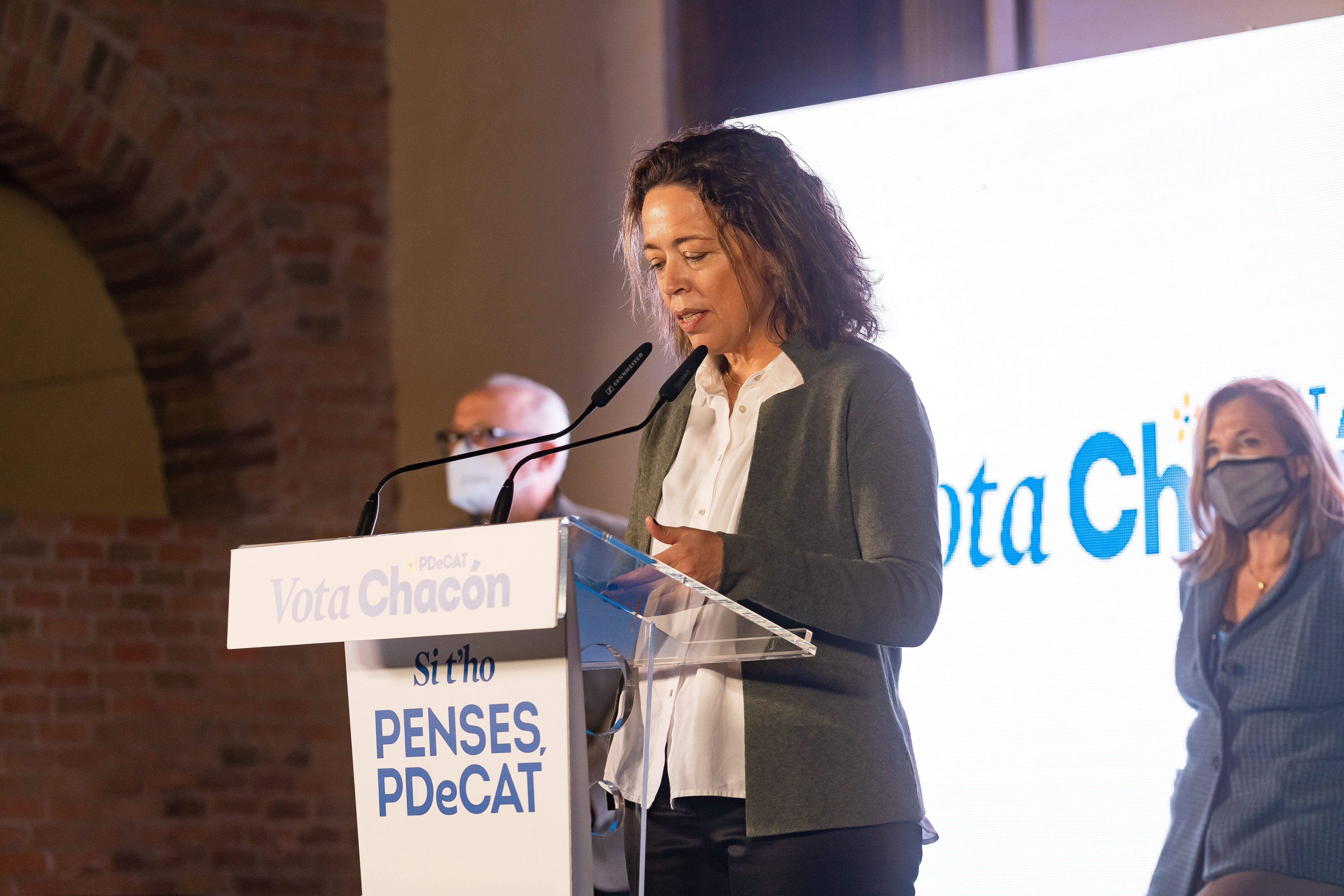 Mireia Canals en la campanya del PDeCAT a Sant Cugat. FOTO: Mariana Castel
