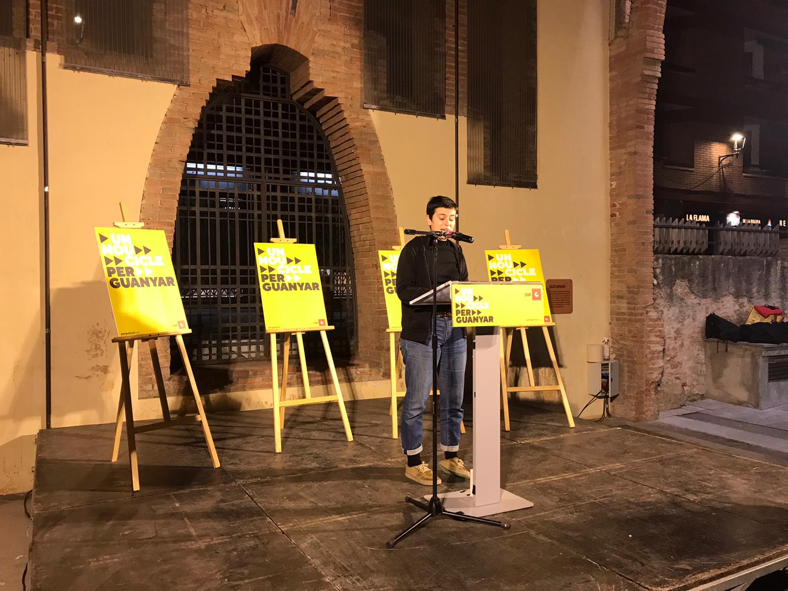 Maria Gordillo en l'acte de campanya de la CUP a Sant Cugat. FOTO: Ferran Mitjà