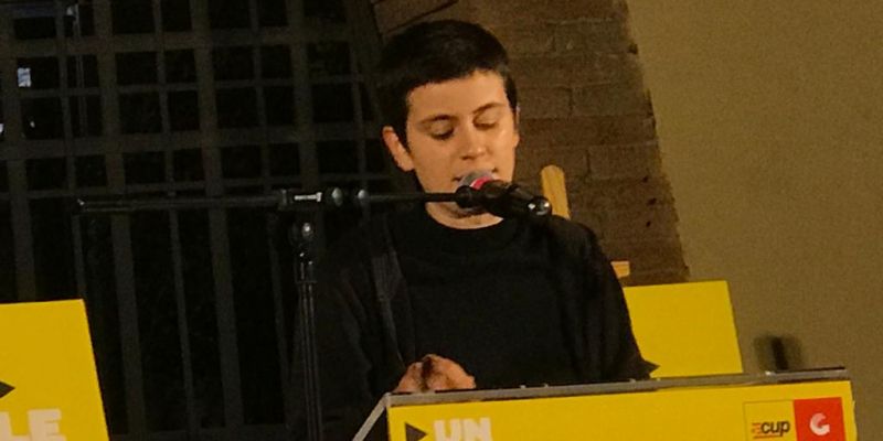 Maria Gordillo en l'acte de campanya de la CUP a Sant Cugat. FOTO: Ferran Mitjà