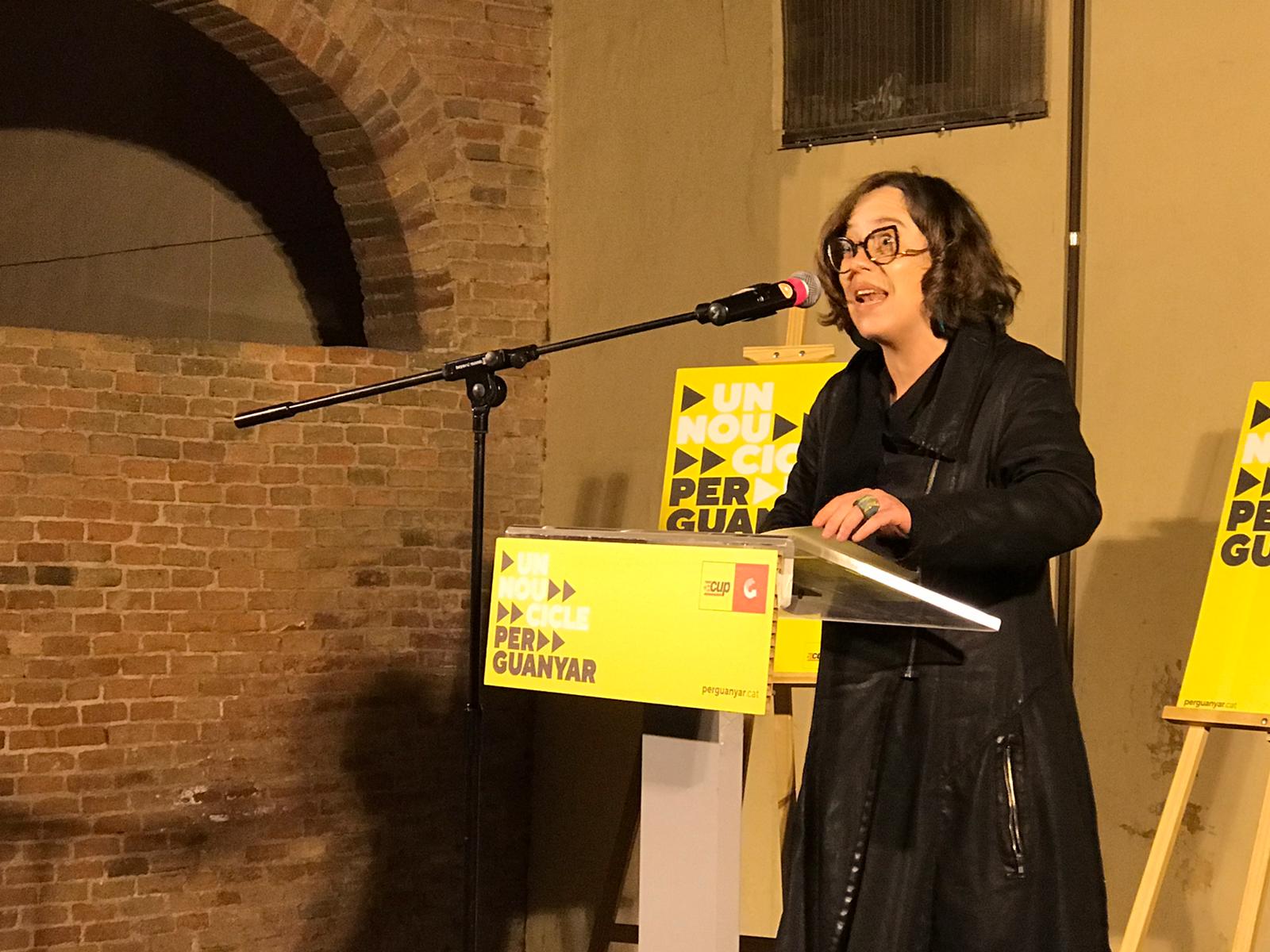 Eulàlia Reguant en l'acte de la CUP a Sant Cugat. FOTO: Ferran Mitjà