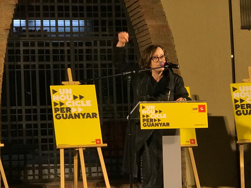 Eulàlia Reguant en l'acte de la CUP a Sant Cugat. FOTO: Ferran Mitjà