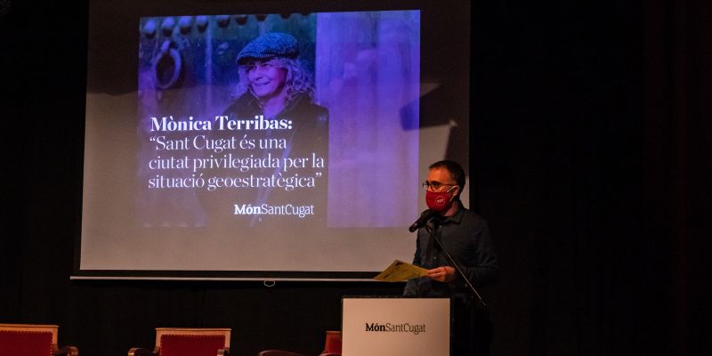 Xavi Grau, director del Món Sant Cugat, presentant l'acte. FOTO: Mariana Castel