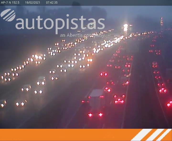 Retencions a l'AP-7 aquest 16 de febrer FOTO:@infoautopistas Retencions a l'AP-7 aquest 16 de febrer FOTO:@infoautopistas