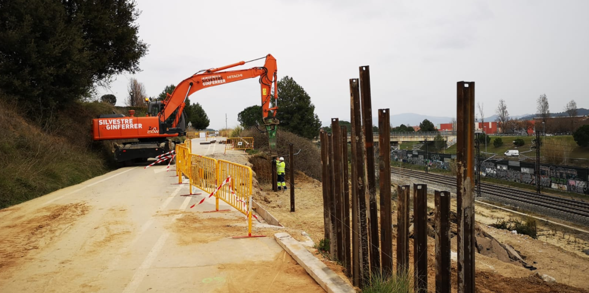 Obres al camí de Sant Cugat a Sabadell per una esllavissada provocada pel temporal Glòria. FOTO: Ajuntament de Sant Cugat