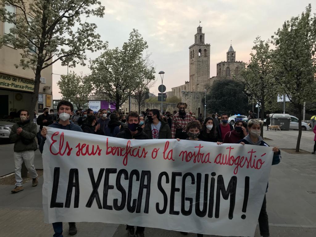 Manifestació de La Xesca contra el seu desallotjament. FOTO: Ferran Mitjà