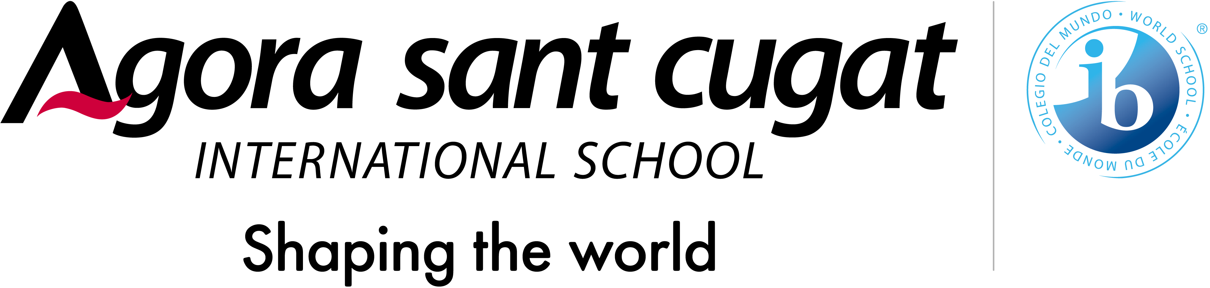 Logo Agora Sant Cugat Shaping the world IB Logo Agora Sant Cugat Shaping the world IB
