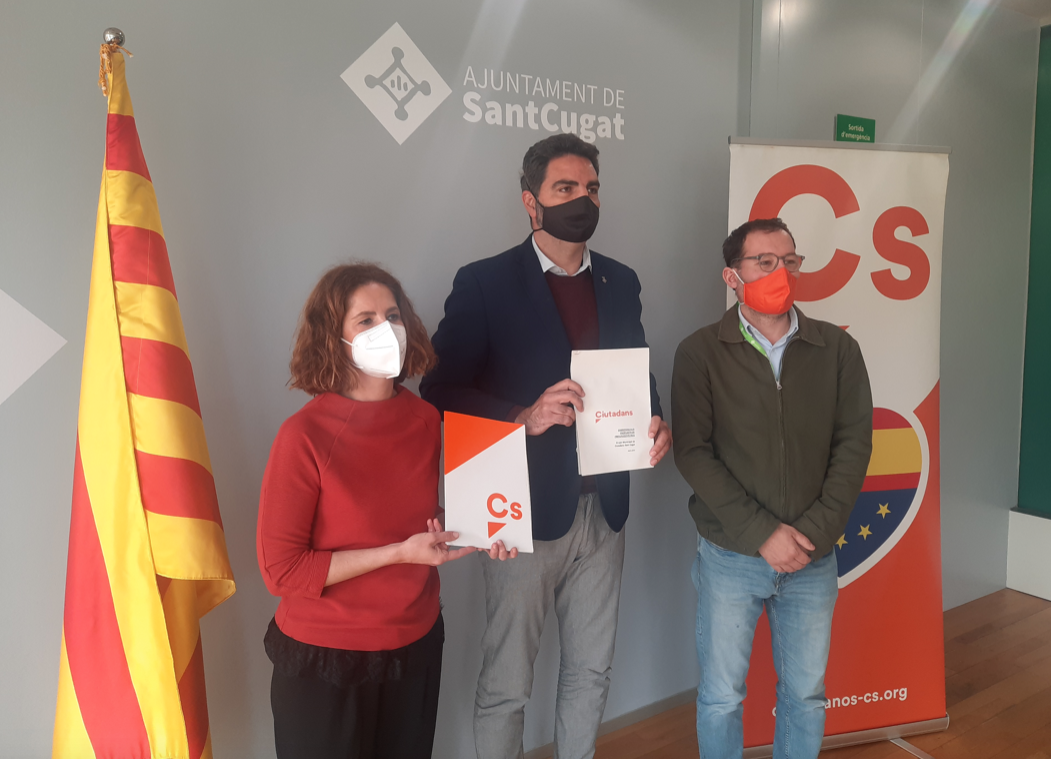 Els tres regidors de Ciutadans a Sant Cugat (Fernández-Jordán, Ciprián i Blázquez) FOTO: TOT